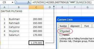hide protek sel excel 3 Tips Memprotek dan Menghilangkan Tampilan Rumus Excel